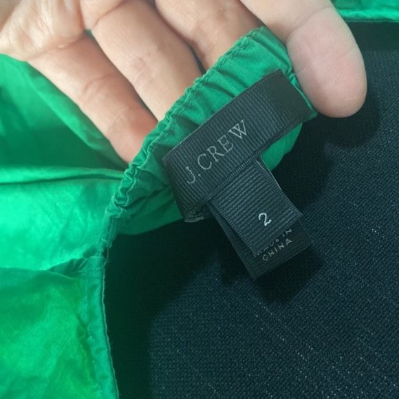 J crew womens 100% cotton green tank with ruffles - Picture 3 of 5
